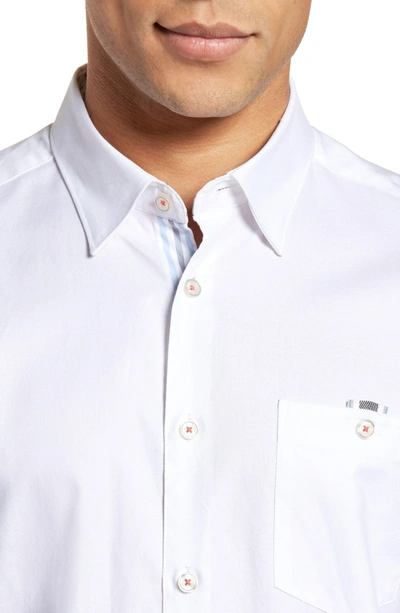 Shop Ted Baker Wallo Trim Fit Short Sleeve Sport Shirt In White