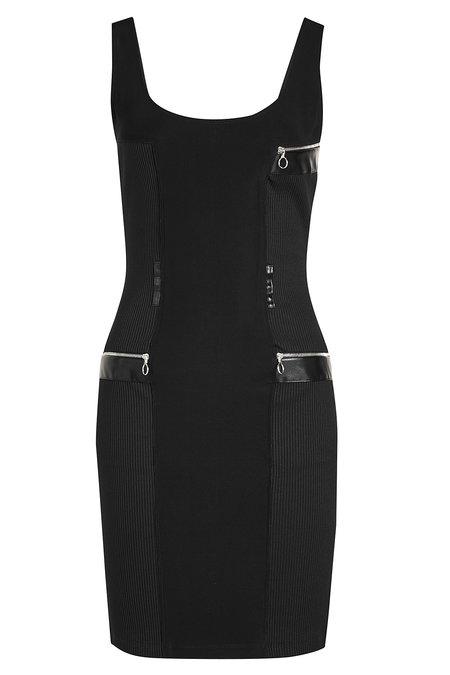black fitted tank dress