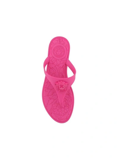 Shop Versace Thong Sandal In Fuchsia