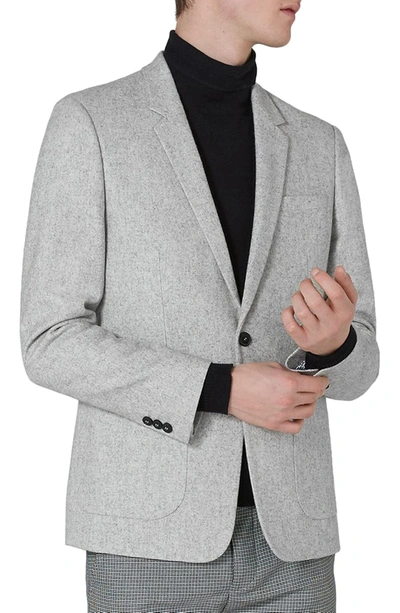 Shop Topman Murdoch One-button Jacket In Light Grey