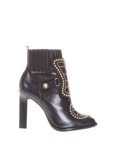 Shop Sophia Webster Karina Butterfly Leather Ankle Boots In Black