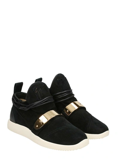 Shop Giuseppe Zanotti Mid Top Hayden Sneakers In Black