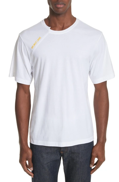 Shop Helmut Lang Cut Neck T-shirt In White