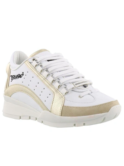 Shop Dsquared2 551 Sneaker In White Gold
