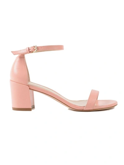 Shop Stuart Weitzman Simple Nappa Sandals In Pink & Purple