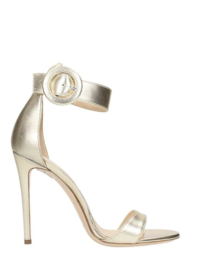 Shop Dei Mille Platinum Calf Leather Sandals