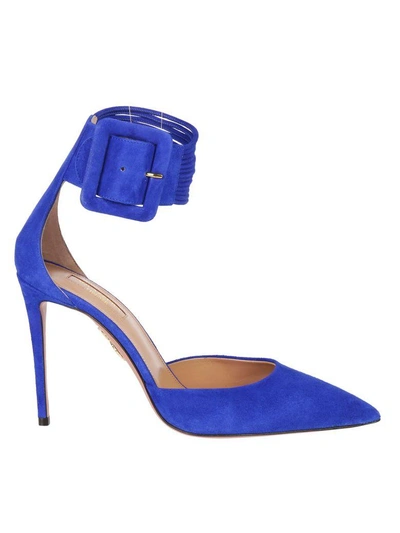 Shop Aquazzura Aquazurra Casablanca Pump 105 In Blue Bell