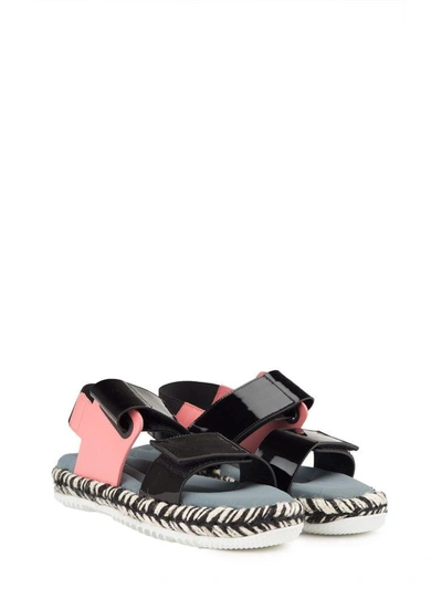 Shop Marni Jute And Patent-leather Wedge-sandals In Multi