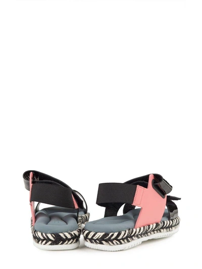 Shop Marni Jute And Patent-leather Wedge-sandals In Multi