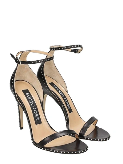 Shop Sergio Rossi Black Studs Sandals