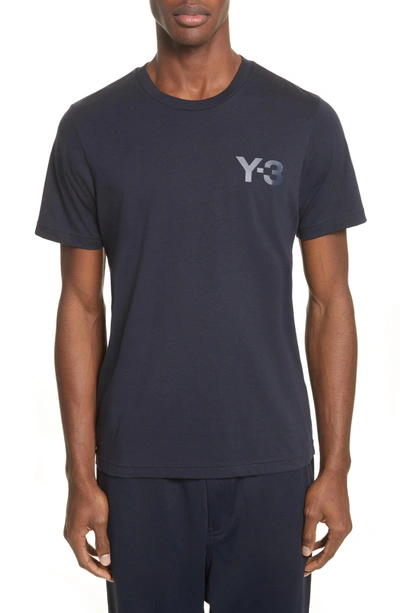 Shop Y-3 Logo Print T-shirt In Navy