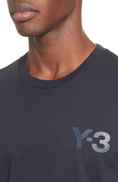 Shop Y-3 Logo Print T-shirt In Navy