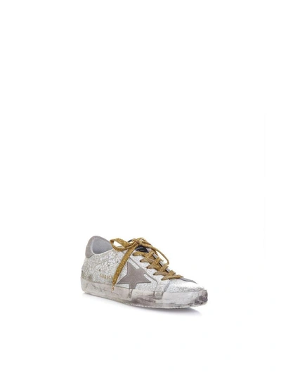 Shop Golden Goose Superstar Leather Sneakers In White Crash