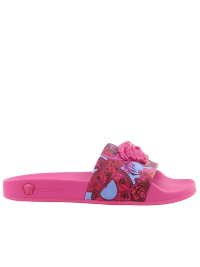 Shop Versace Sandal In Fuchsia