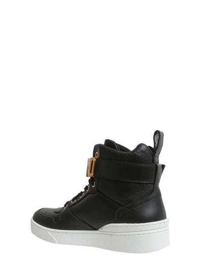 Shop Moschino High-top Sneakers With Logo Lettering In Nero