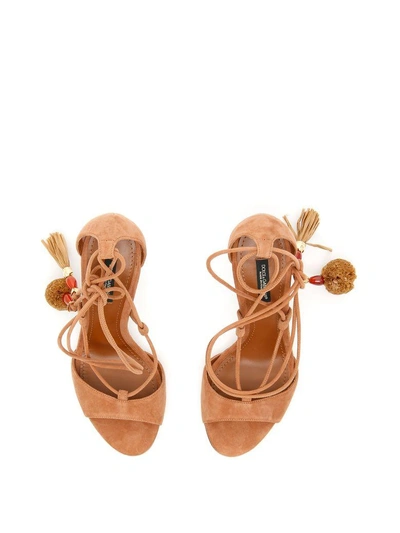 Shop Dolce & Gabbana Keira Suede Sandals In Cuoio 2marrone