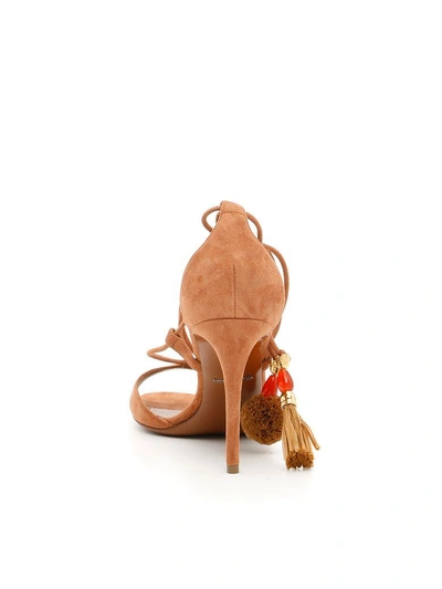 Shop Dolce & Gabbana Keira Suede Sandals In Cuoio 2marrone