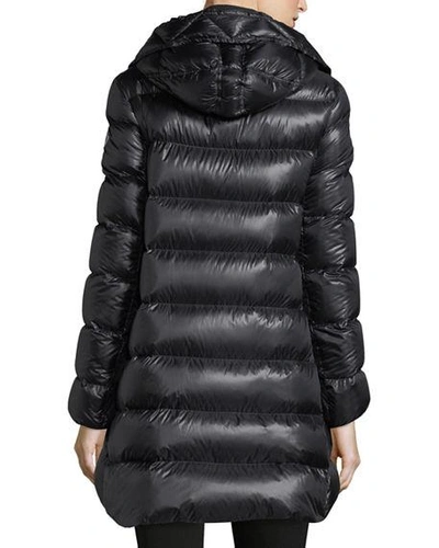 Shop Moncler Suyen Hooded Zip Coat In Black