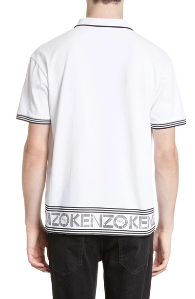 Shop Kenzo Logo Hem Tipped Polo In White
