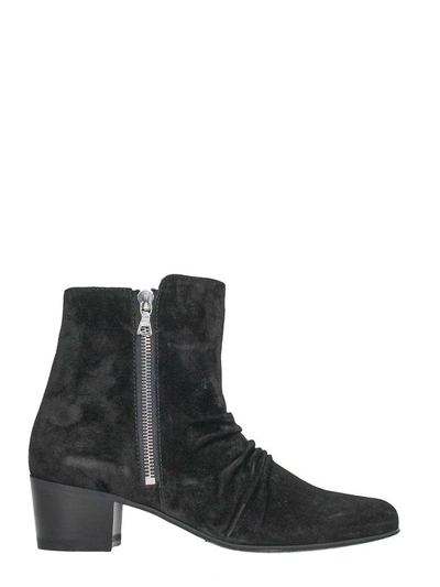 Shop Amiri Stack Black Suede Boots