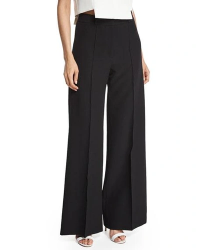Shop Milly Hayden High-waist Italian Cady Trousers In Black