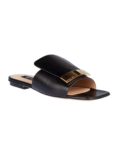 Shop Sergio Rossi Sr 1 Flat Sandals In Black