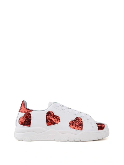 Shop Chiara Ferragni Roger Heart Leather Sneakers In Multi