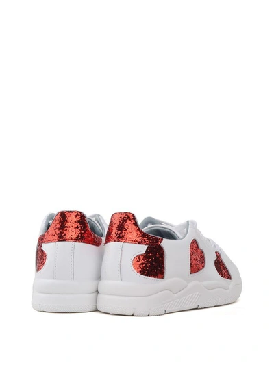 Shop Chiara Ferragni Roger Heart Leather Sneakers In Multi