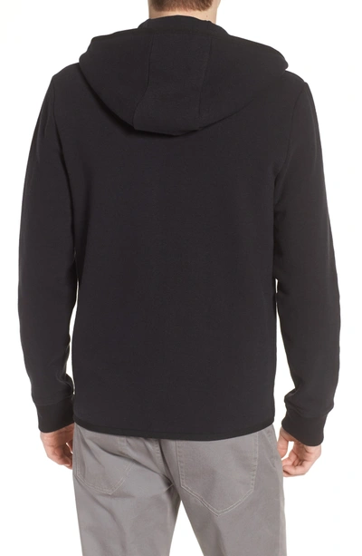 Shop James Perse Cotton & Wool Zip Hoodie In Black Black