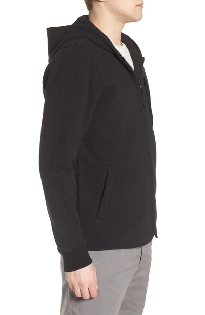 Shop James Perse Cotton & Wool Zip Hoodie In Black Black