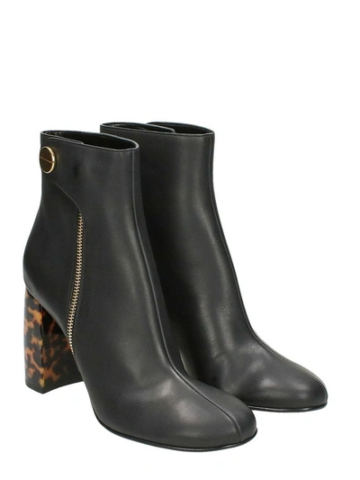 Shop Stella Mccartney Tortoiseshell Heel Ankle Boots In Black