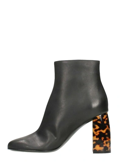 Shop Stella Mccartney Tortoiseshell Heel Ankle Boots In Black