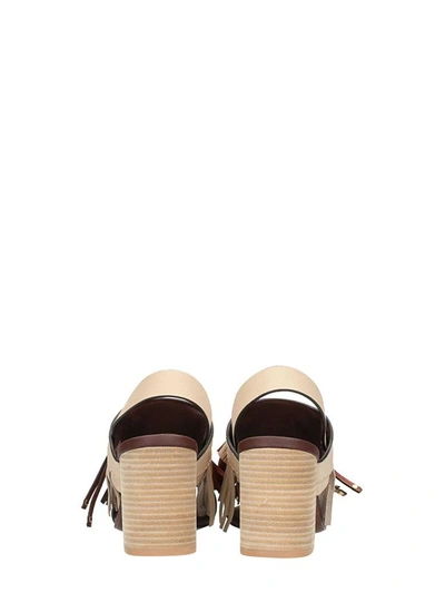 Shop See By Chloé Fringe Nappa Sandals In Beige