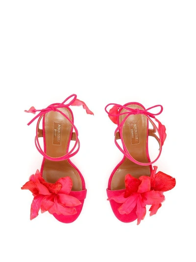 Shop Aquazzura Flora Sandals In Paradise Pinkrosa