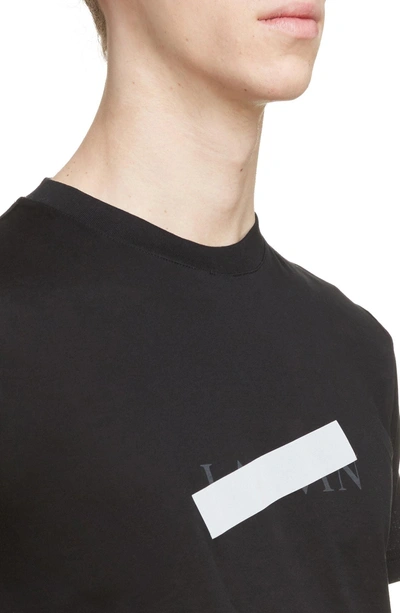 Shop Lanvin Reflective Tape Logo T-shirt In Black