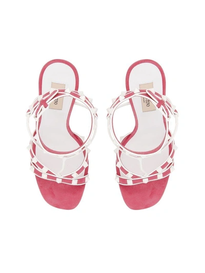 Shop Valentino Free Rockstud Sandals In Shadow Pink - Bianco Ottico (pink)