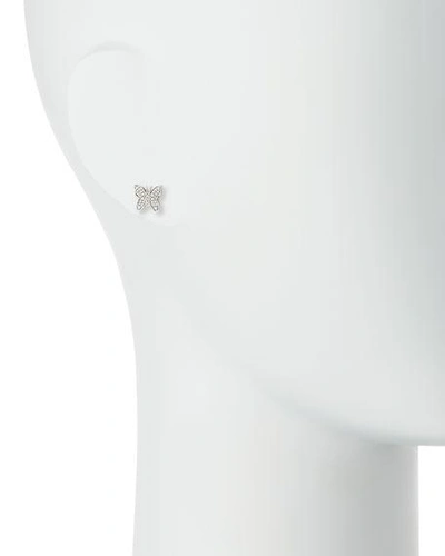 Shop Sydney Evan Mini Butterfly Stud Earring With Diamonds In White Gold