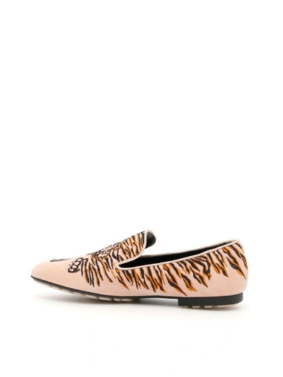 Shop Kenzo Suede Tiger Moccasins In Peau (pink)