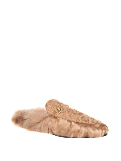 Shop Gucci Princetown Lamb Fur Slipper In Bianco