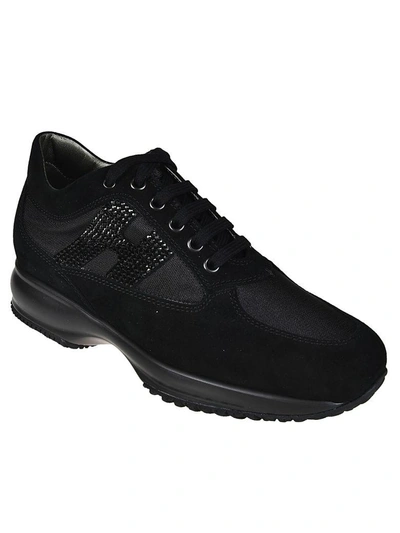 Shop Hogan Embellished Sneakers In Black