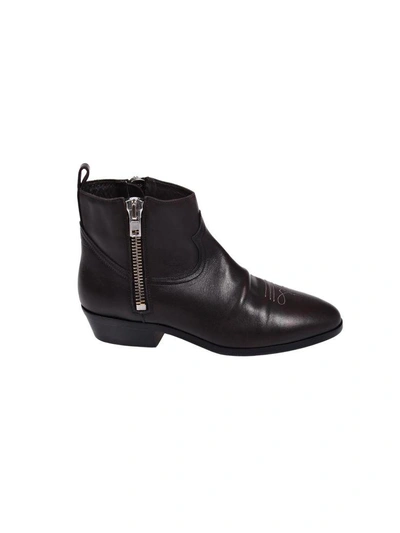 Shop Golden Goose Viano Ankle Boots In Dark Brown Leather