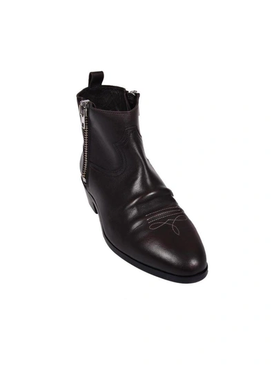 Shop Golden Goose Viano Ankle Boots In Dark Brown Leather