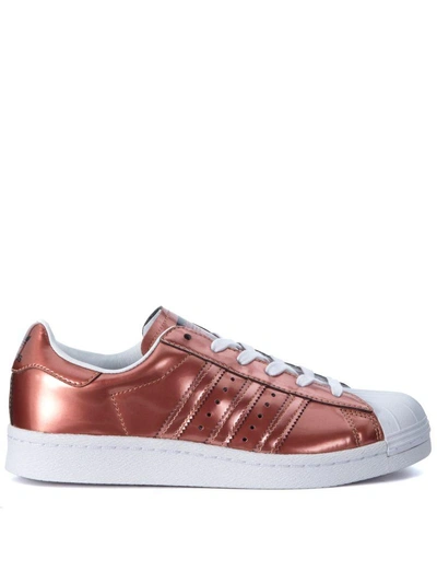 Shop Adidas Originals Superstar Boost Copper Metal Skneaker In Rosa