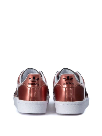 Shop Adidas Originals Superstar Boost Copper Metal Skneaker In Rosa