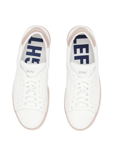 Shop Rov Left Right Leather Sneakers In Bianco Rosa Rosa|bianco