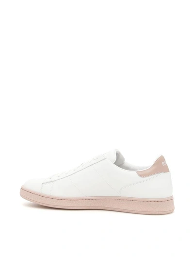 Shop Rov Left Right Leather Sneakers In Bianco Rosa Rosa|bianco