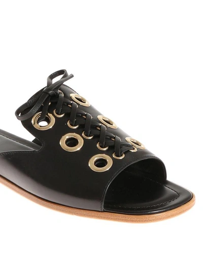 Shop Tod's Lace-up Mules In Black