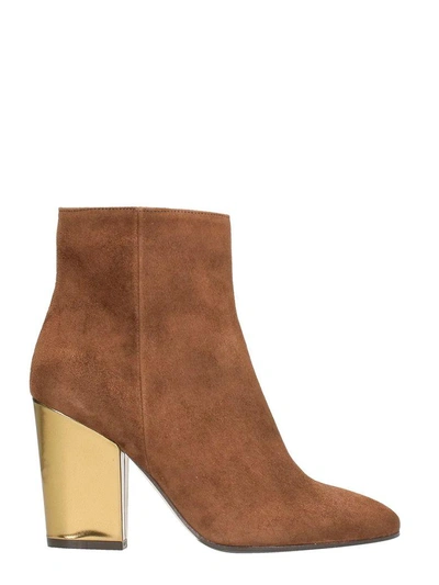 Shop The Seller Brown Suede Bootie In Leather Color