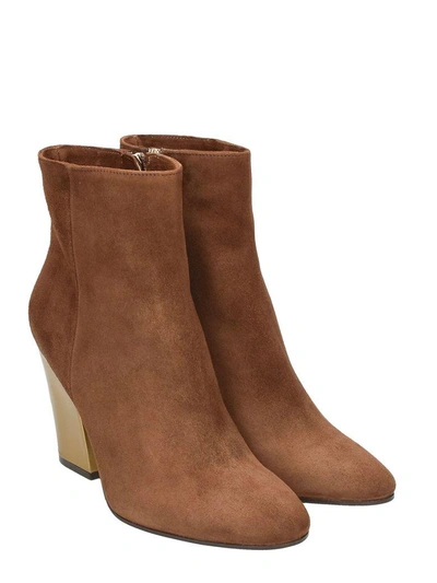 Shop The Seller Brown Suede Bootie In Leather Color