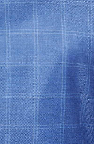 Shop Hickey Freeman Global Guardian Classic B Fit Windowpane Wool Sport Coat In Light Blue